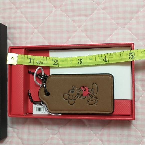 Disney x Coach Brown Mickey Mouse Hang Tag Keychain / Bag Charm - Picture 4 of 4